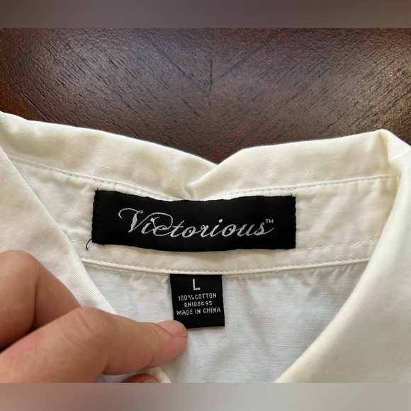 VITORIOUS White Short Sleeve Men's Shirt SIZE L - Picture 3 of 7